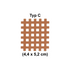 Größe des AcuTop Gittertape Typ C in Beige: 4,4 mal 5,2 cm Crosstape