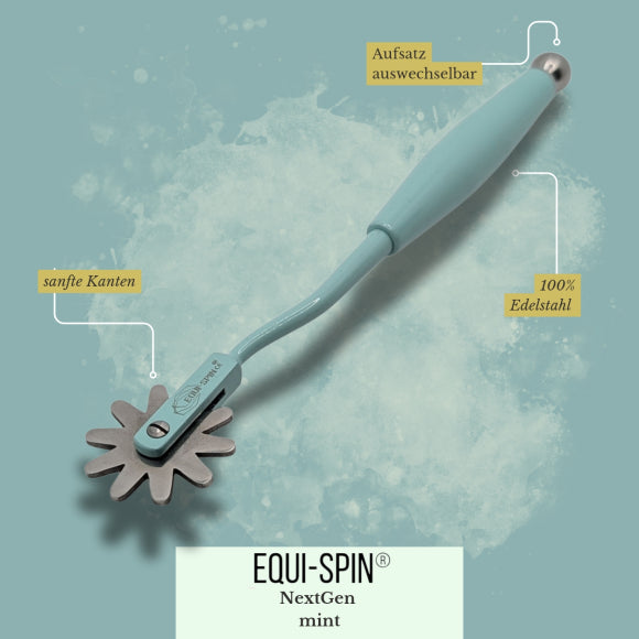 EQUI-SPIN Faszienrad in Grün – hochwertiges Faszientool aus Edelstahl für Pferde
