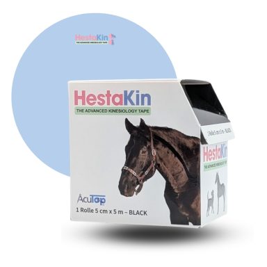 Verpackung des schwarzen Hetakin Kinesio Tapes mit integriertem Tape-Dispenser