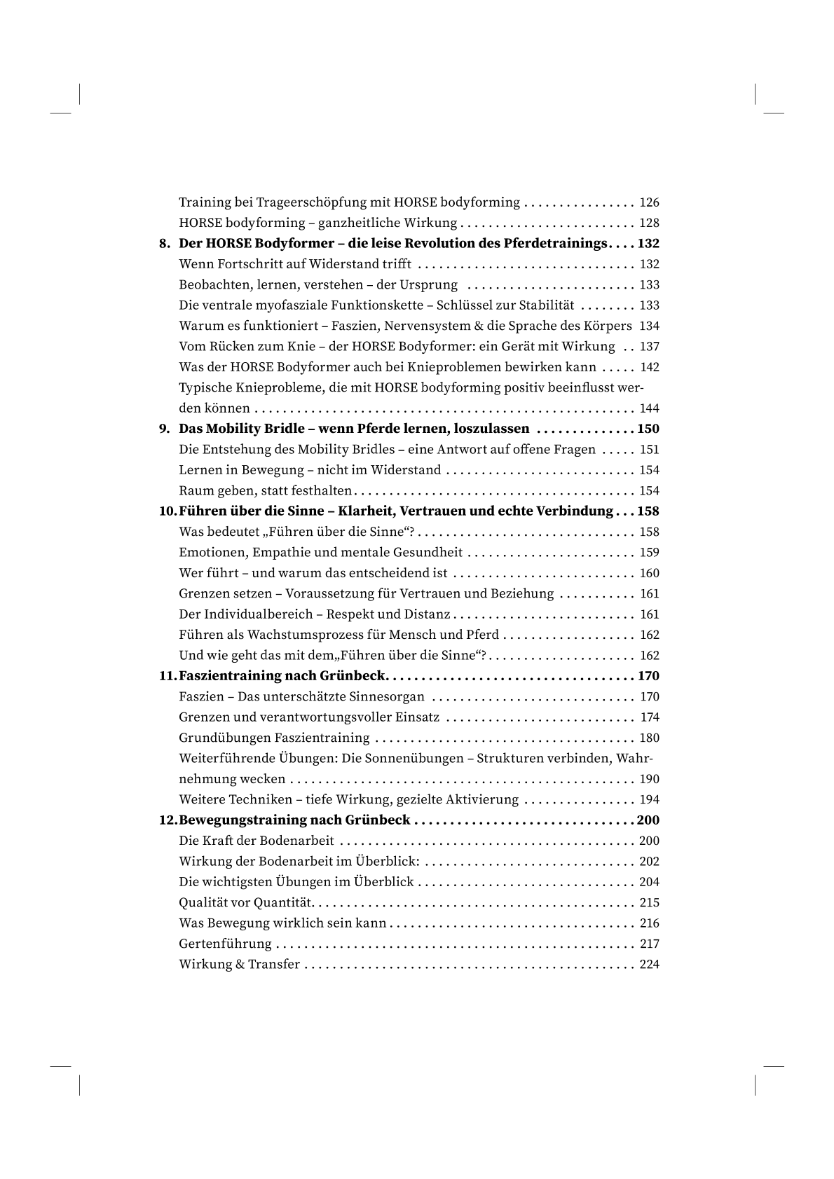 Leseprobe der zweiten Seite vom Inhaltsverzeichnis von Franz Grünbeck seinem Buch- Lernen dürfen statt funktionieren müssen 