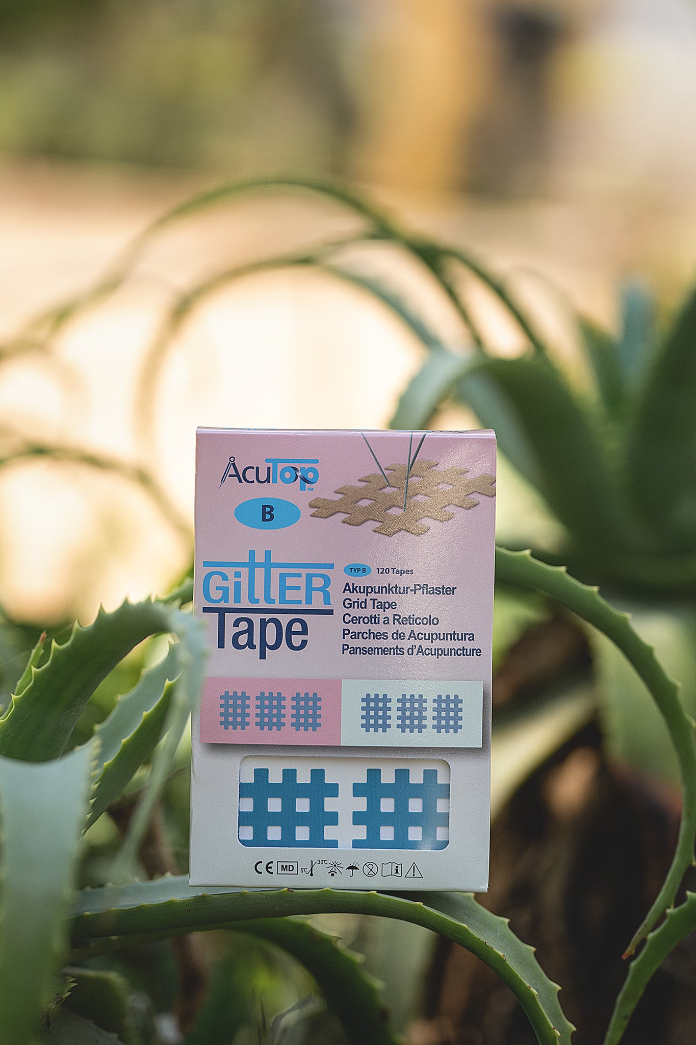 Acutop Gittertape Typ B Produktverpackung in natürlicher Umgebung