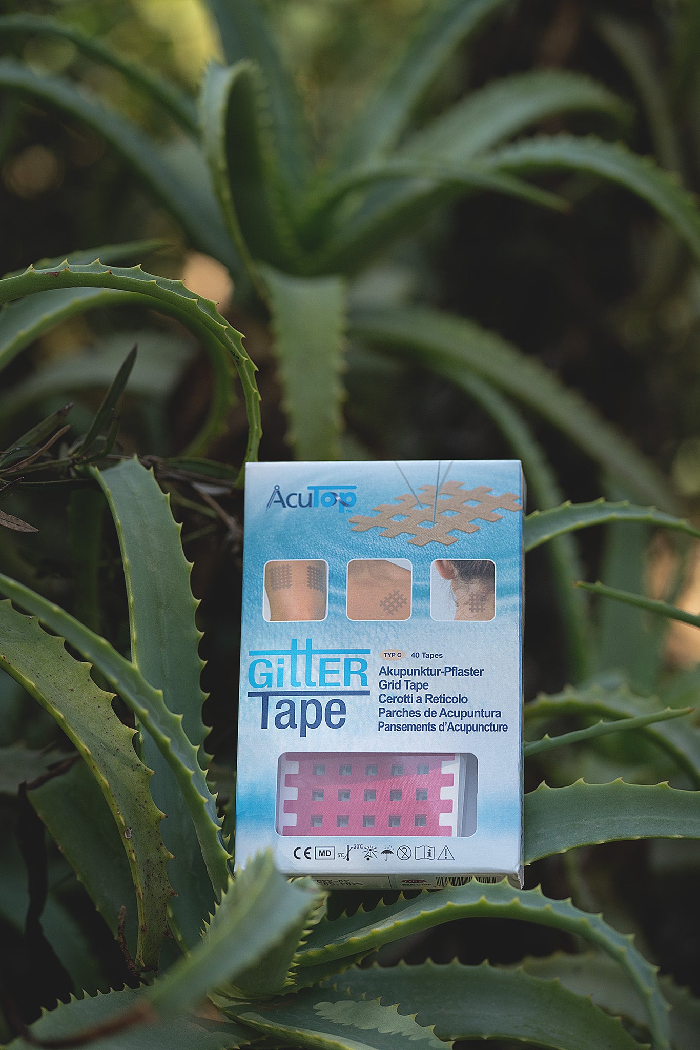 Acutop Gittertape Typ C Produktverpackung in natürlicher Umgebung
