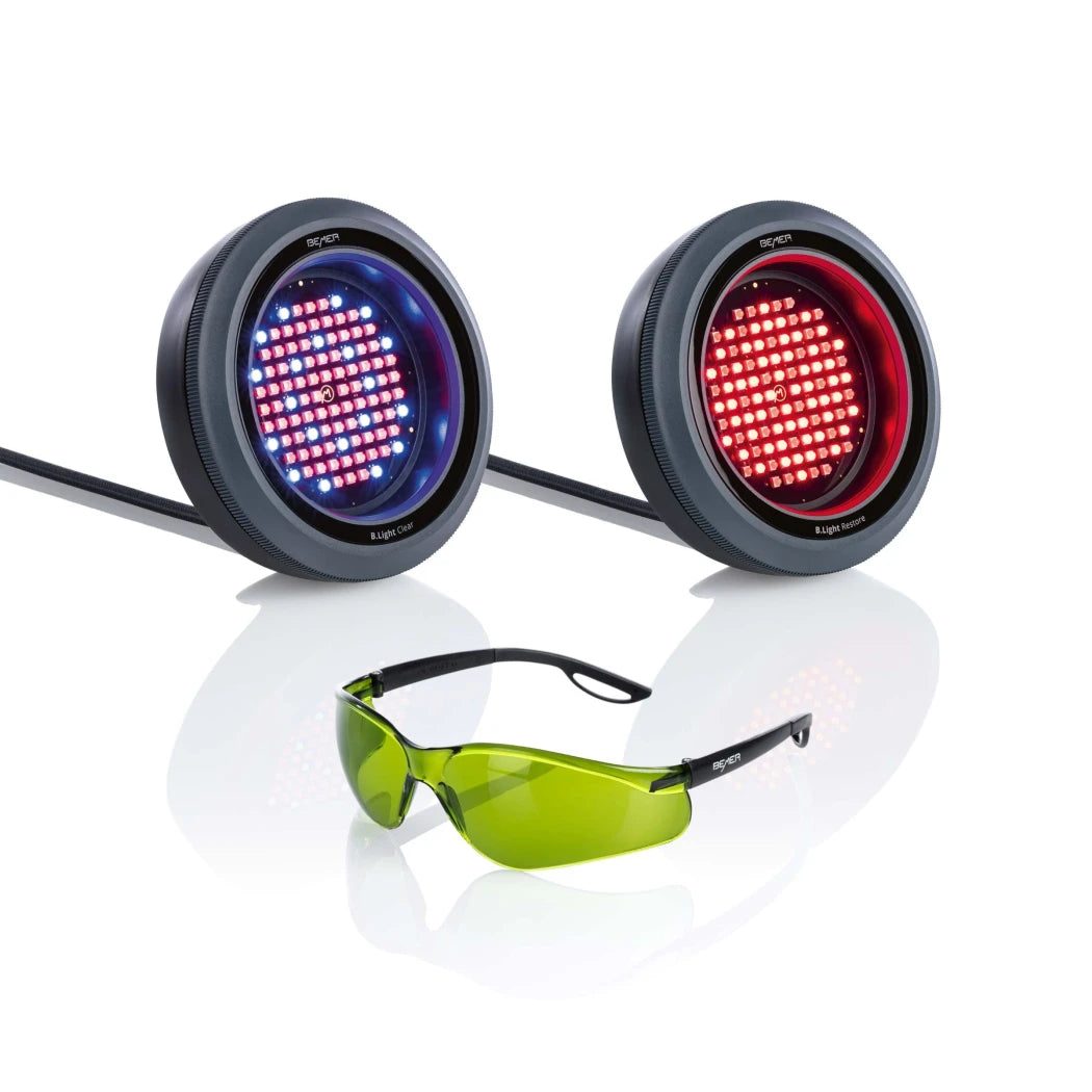 BEMER Beauty Pack Evo mit Lichtapplikatoren und Zubehör zur sanften Hautpflege durch Lichttherapie