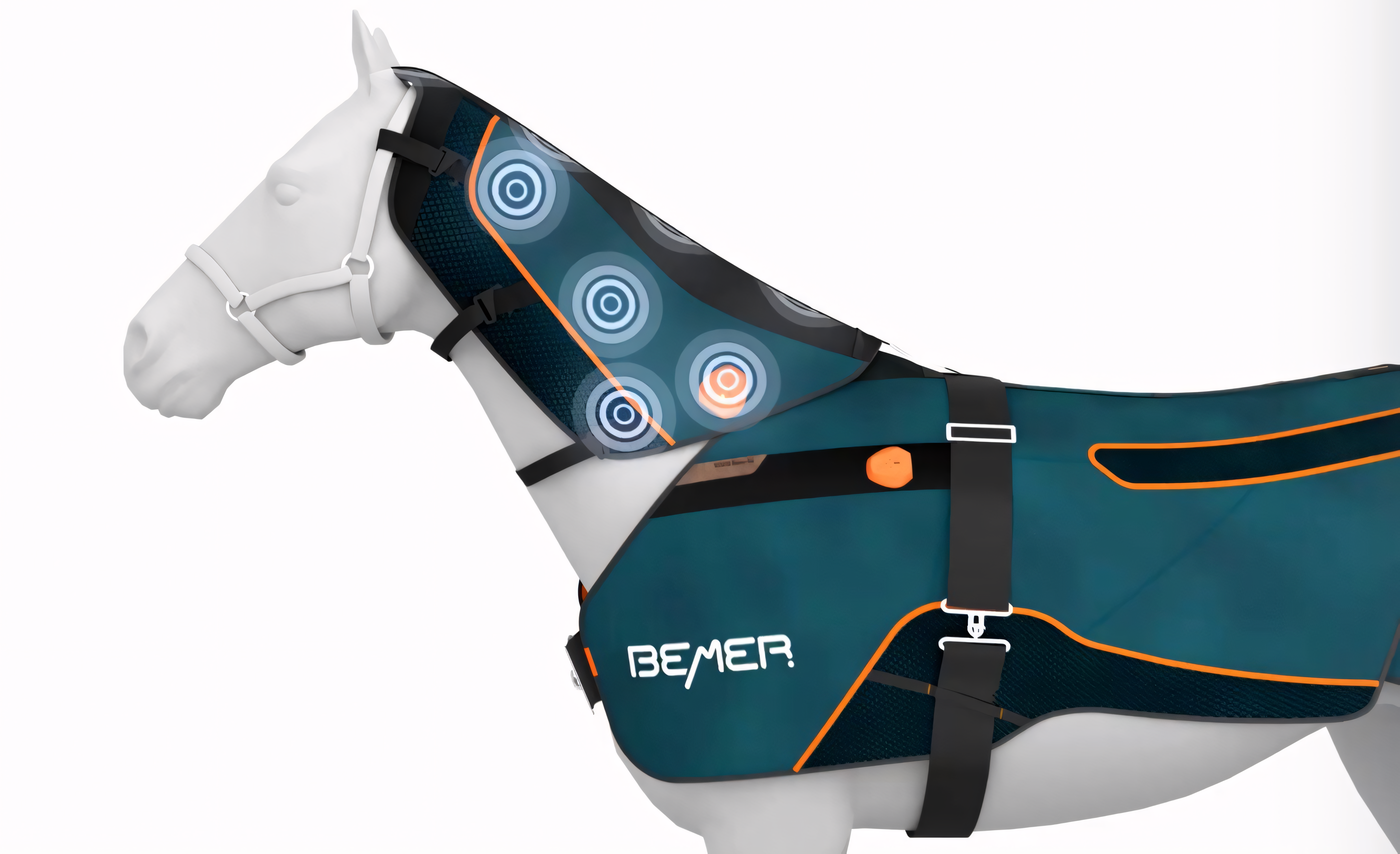 Bemer Hals-Applikator mit sicherer Gurtverbindung zur Magnetfelddecke 