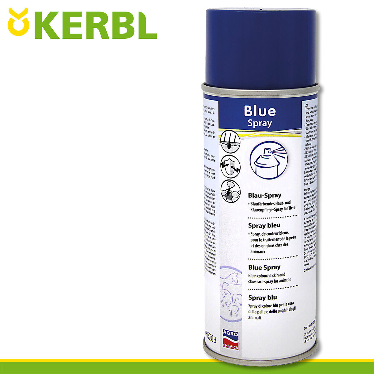 Blue Spray von Kerbl - Blauspray für Pferde und andere Tiere für Hautschutz und Regeneration