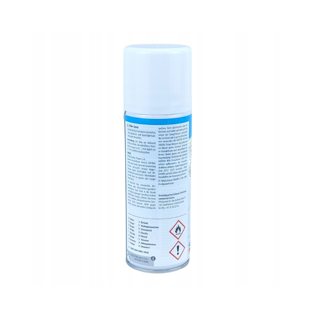 Rückseite Kerbl Silverspray Spraydose mit 200ml elastischem, atmungsaktivem Schutzfilm für Tierhaut