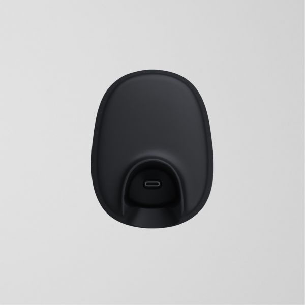 NOVAFON Ladestation in Anthrazit von oben - ovaler, stabiler Standfuß zum Aufladen von Schallwellengeräten