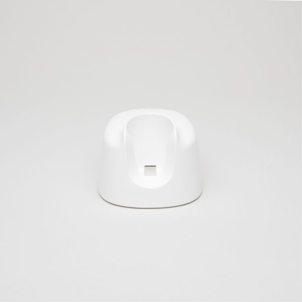 NOVAFON Ladestation in Weiß von vorn – stabile Basis für sicheres und komfortables Aufladen