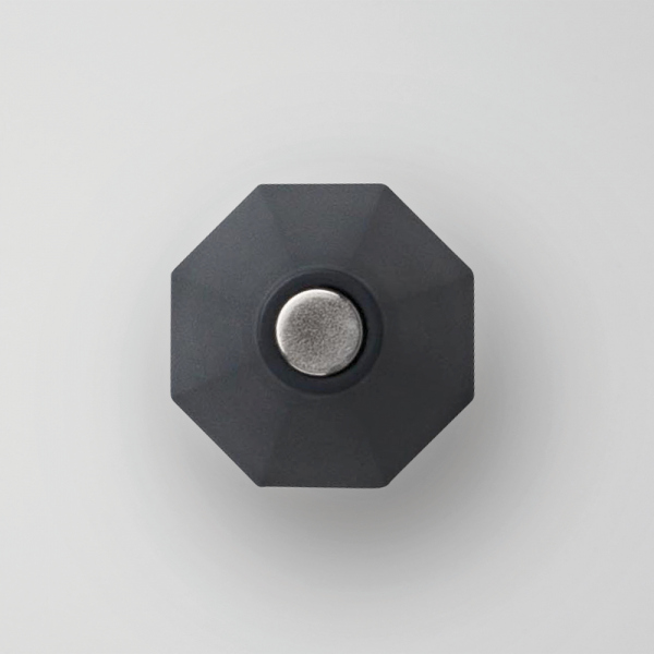 Novafon Magnetaufsatz in Anthrazitgrau – Draufsicht auf spitz zulaufenden Aufsatz mit magnetischem Kern