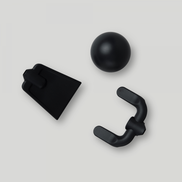 Novafon Physio-Set – Faszien-Gabel, Faszien-Keil und Faszien-Ball in Schwarz für kabellose Schallwellengeräte
