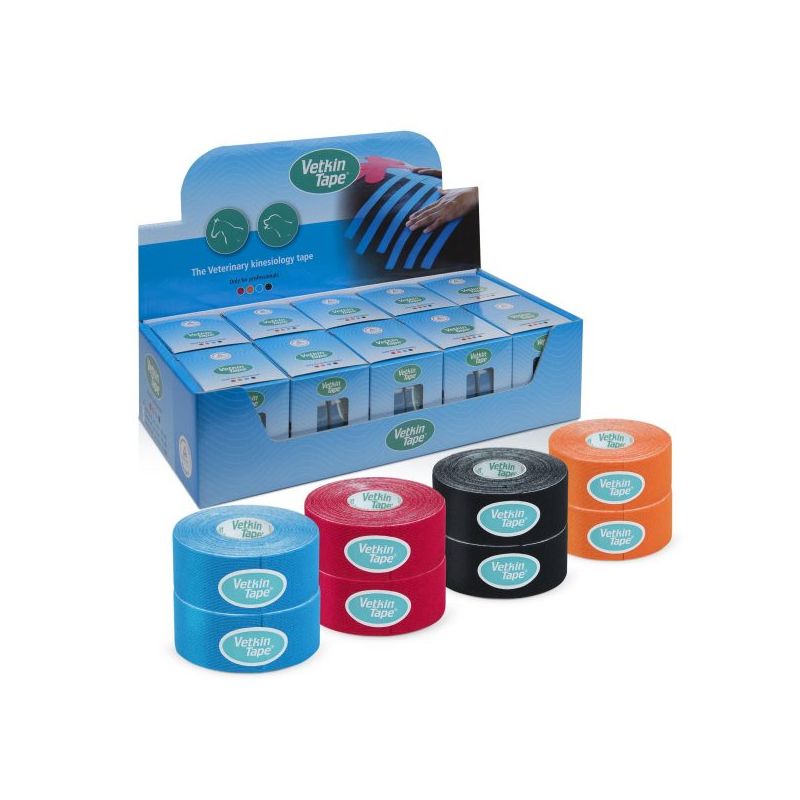 Vetkin Tape -Professionelles Kinesiologie Tape für Pferde und Tiere 3cm x 5m – 2 Rollen