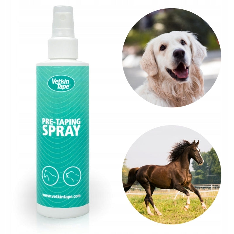 VetkinTape Clean Coat Pre-Taping Spray zur Reinigung und Entfettung des Fells für optimale Kinesio Tape-Haftung bei Tieren