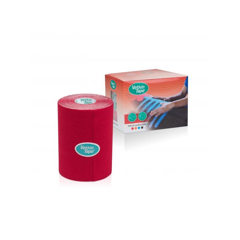 VetkinTape in Rot - extra breites Kinesiologie Tape für Pferde, Hunde und andere Tiere