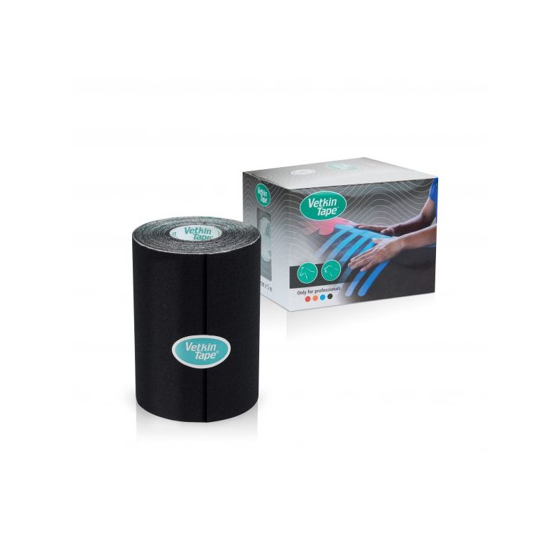 VetkinTape Kinesio Tape in Schwarz speziell für tiertherapeutische Anwendungen